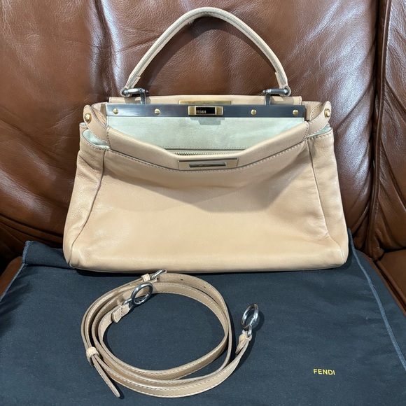 Fendi Peekaboo Medium Handbag with Strap & Dustbag - Picture 15 of 16